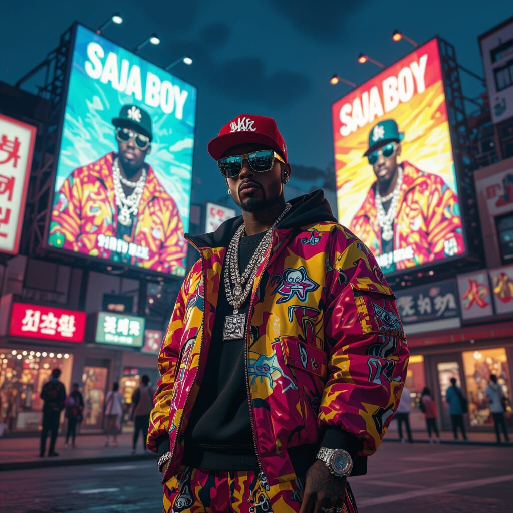 Soulja Boy Rappers in Korea Town: Matte Painting