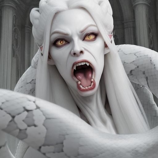 Creepy Snake Woman with Aristocratic Face