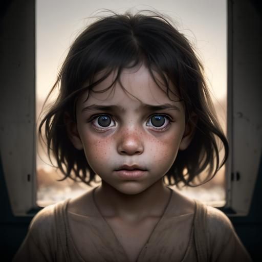 Children in Upside-Down World at Sunset