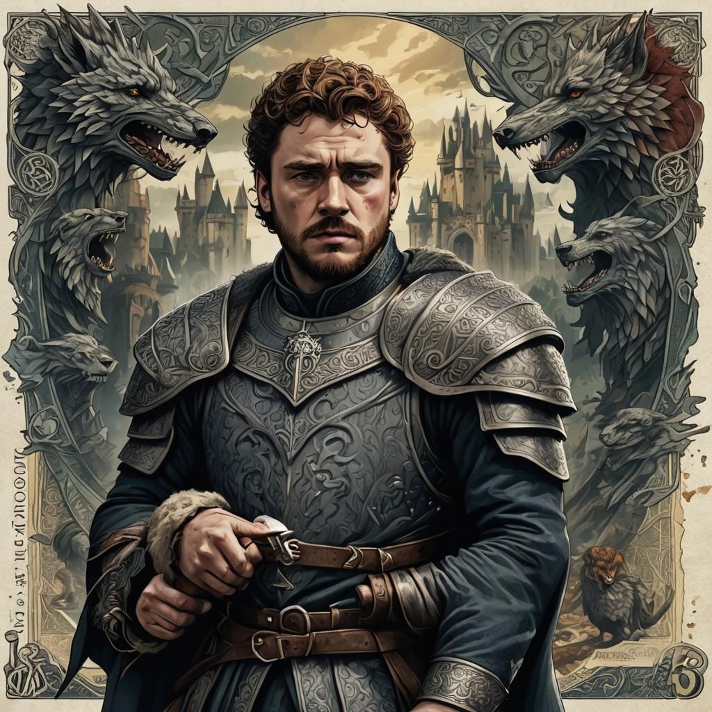 Robb Stark Art Banknote: Detailed Matte Painting