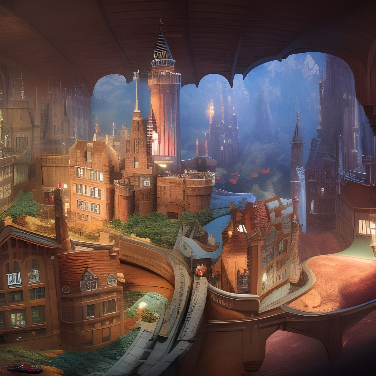 Miniatur Wunderland Hamburg in Detailed Matte Painting