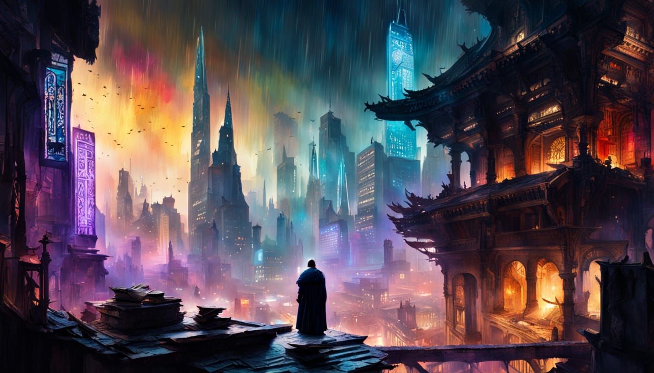 Cyberpunk Cityscape Masterpiece at Night