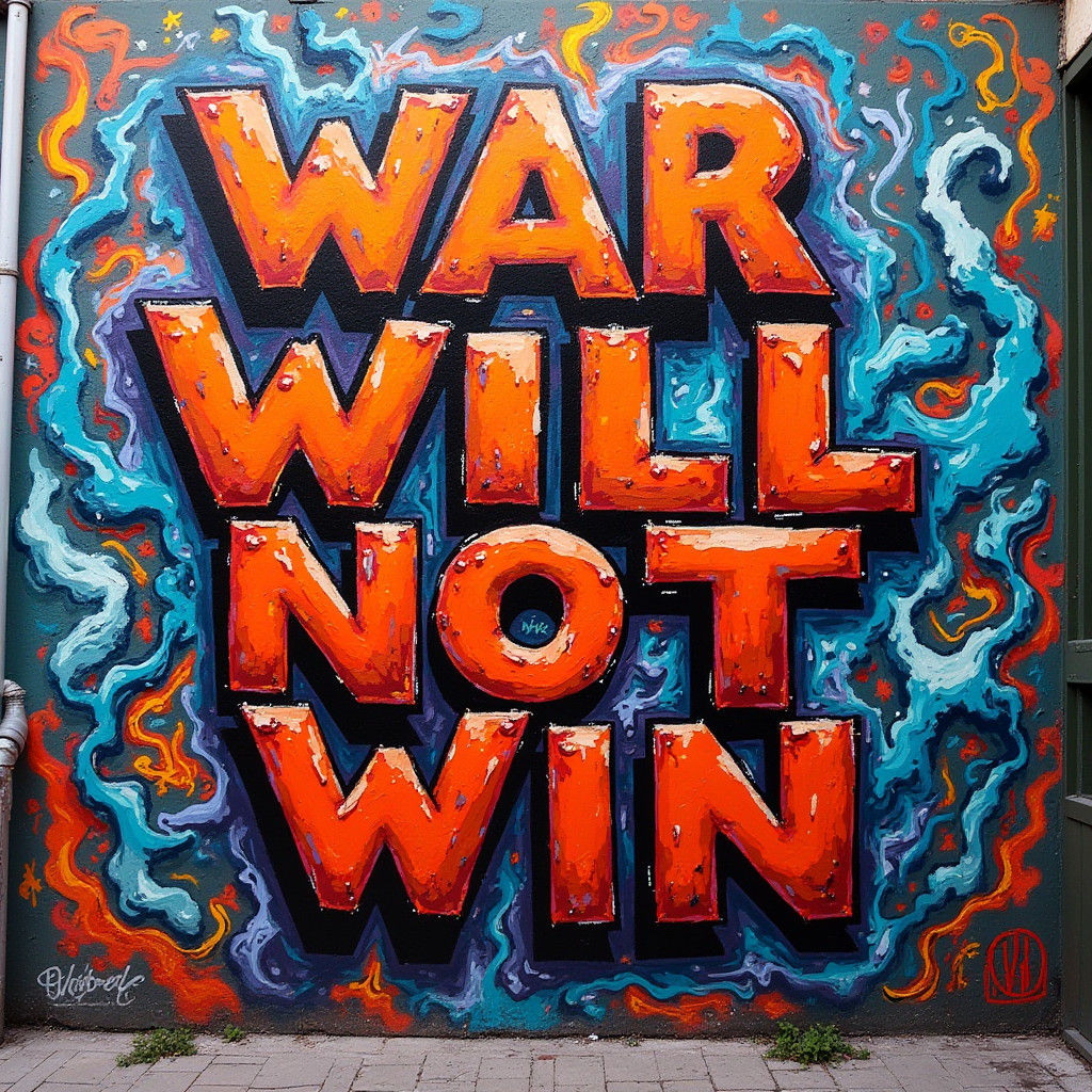 Dynamic Graffiti Art: War Will Not Win