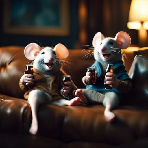 Mice Best Friends Playing Video Games