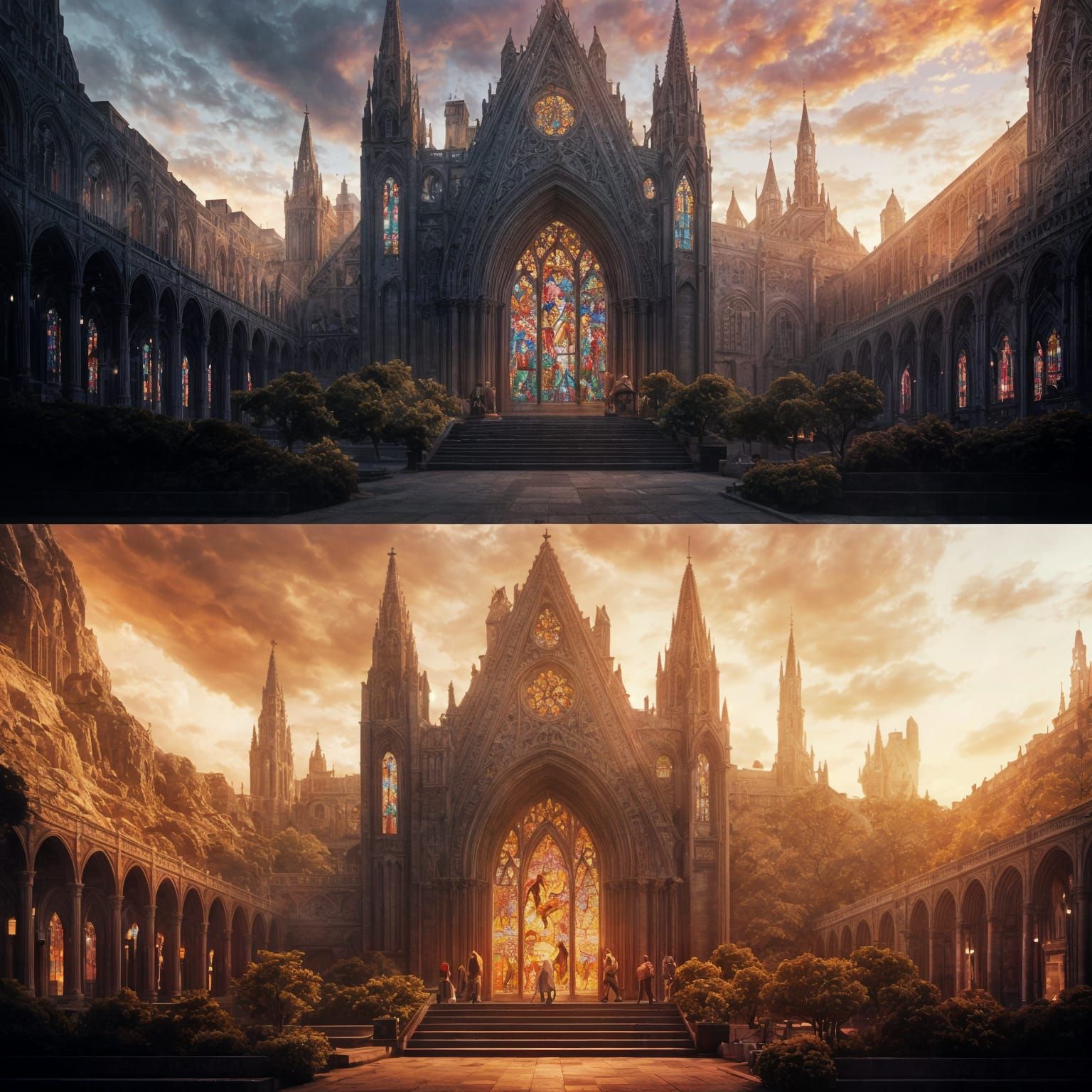 Phoenix Rising: Stained Glass Digital Illustration