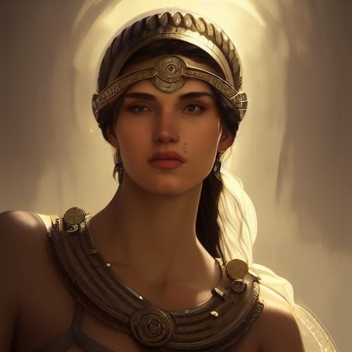 Roman Woman Portrait in Art Nouveau Style