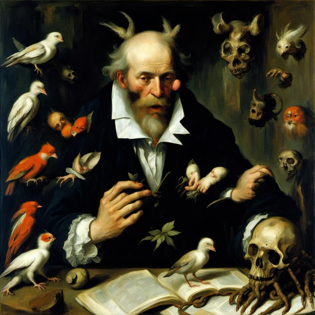 Ghoul in Nanotechnology Tower: Baroque Digital Art