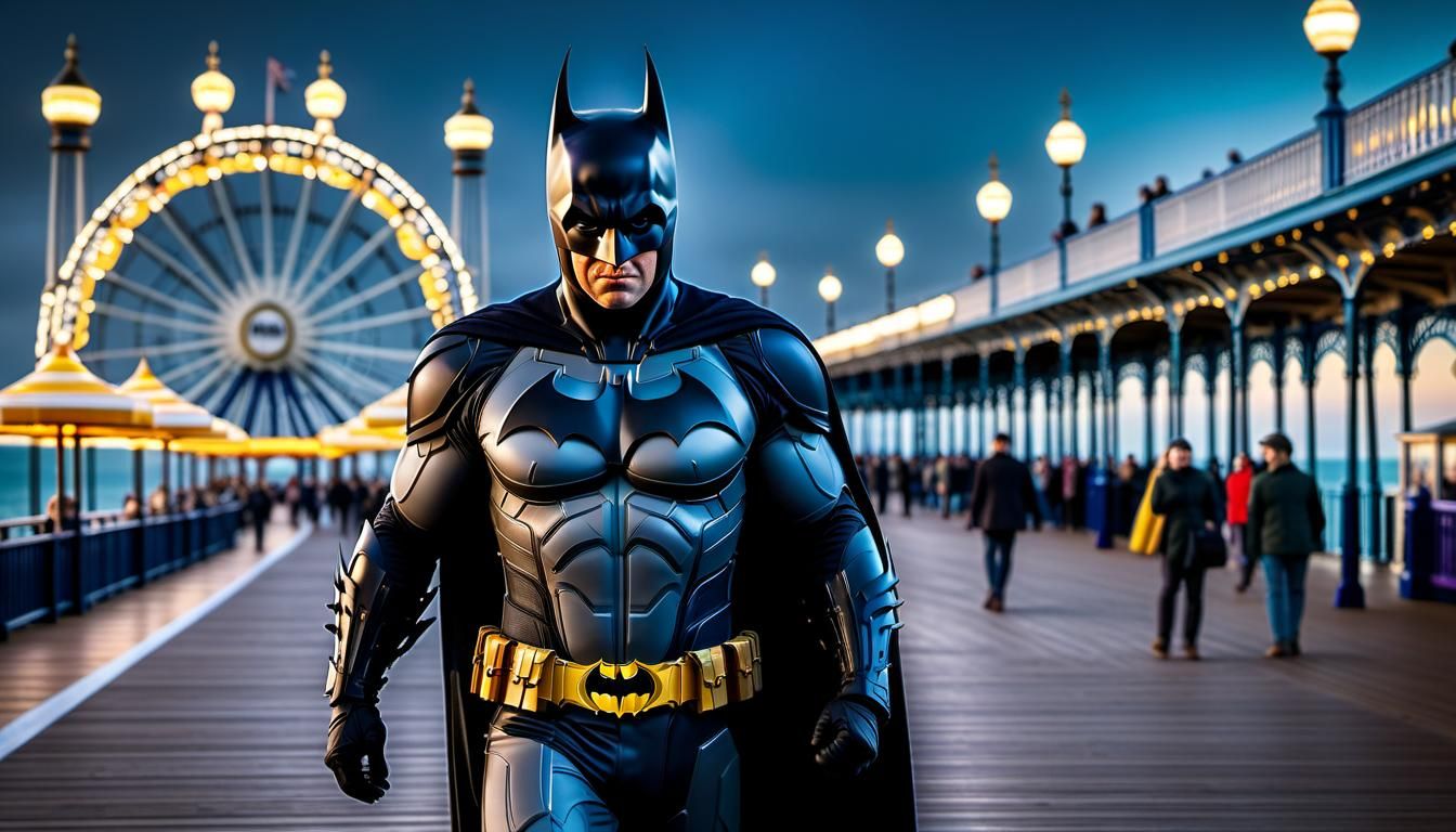 Batman on Brighton Pier: Cinematic HDR Image