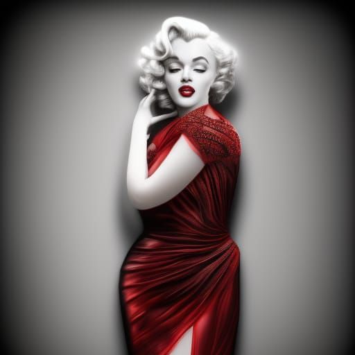 Marilyn Monroe Portrait in Art Nouveau Style