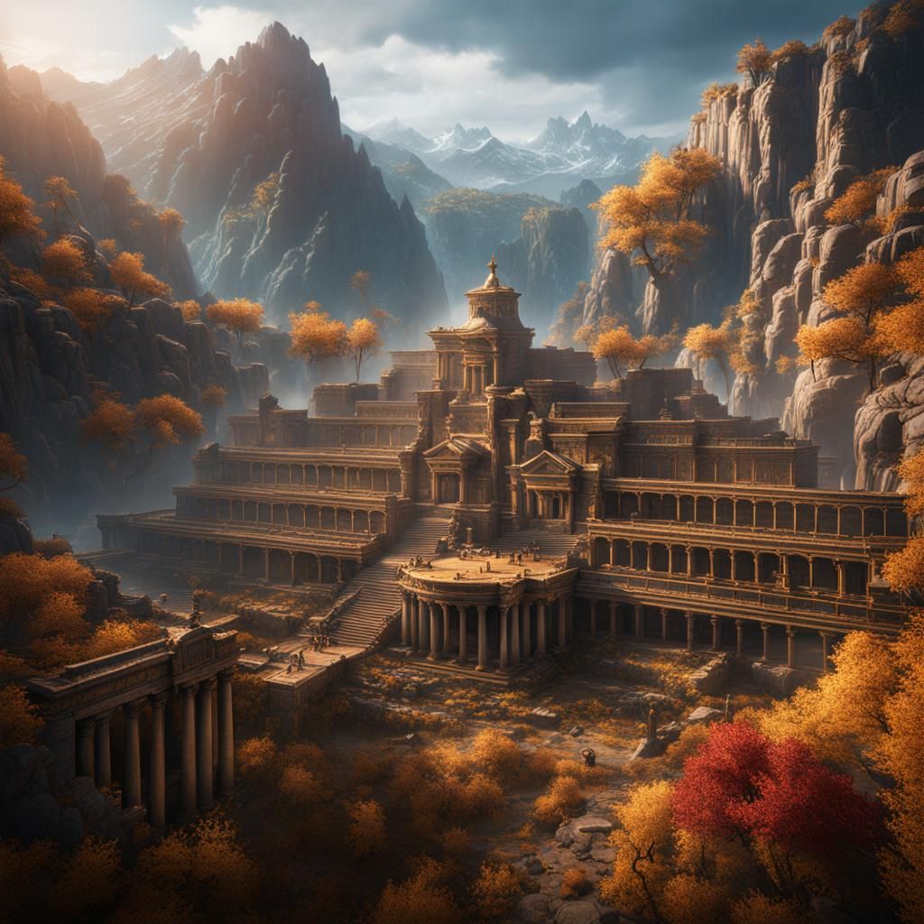 Fantastical Matte Painting of Sparta in Unreal Engine 5