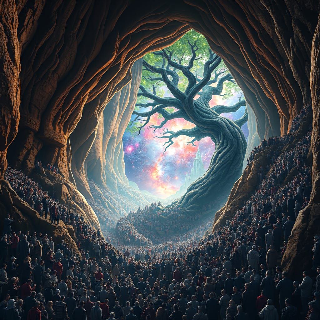 Psychedelic Galaxy Tree of Life: Fantasy Concept Art