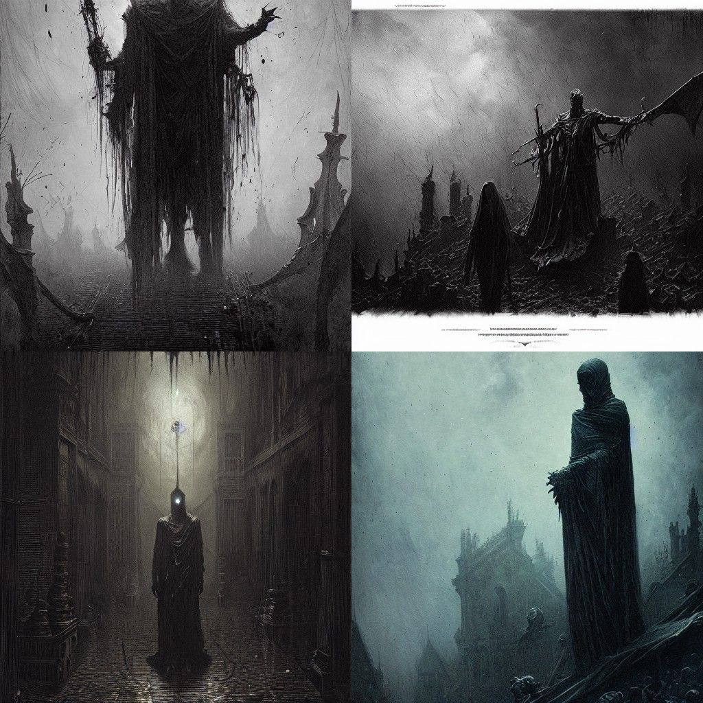 Sinister Boogeyman in Gothic Horror Art Style