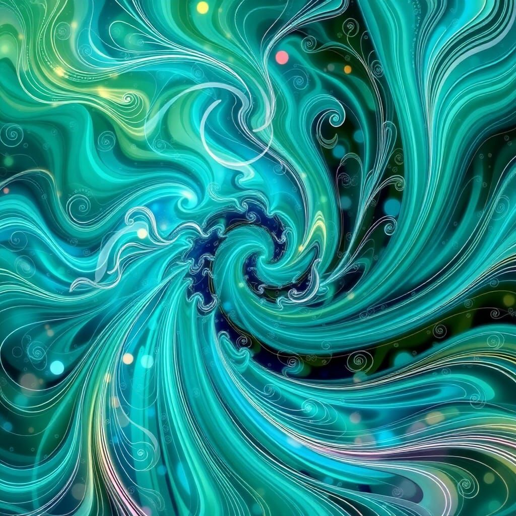Wind Whispers: An Abstract Vector Fractal Aurora