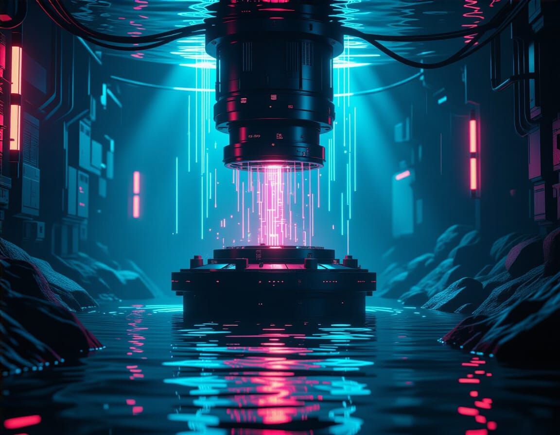 Cyberpunk Nano Machine Under River