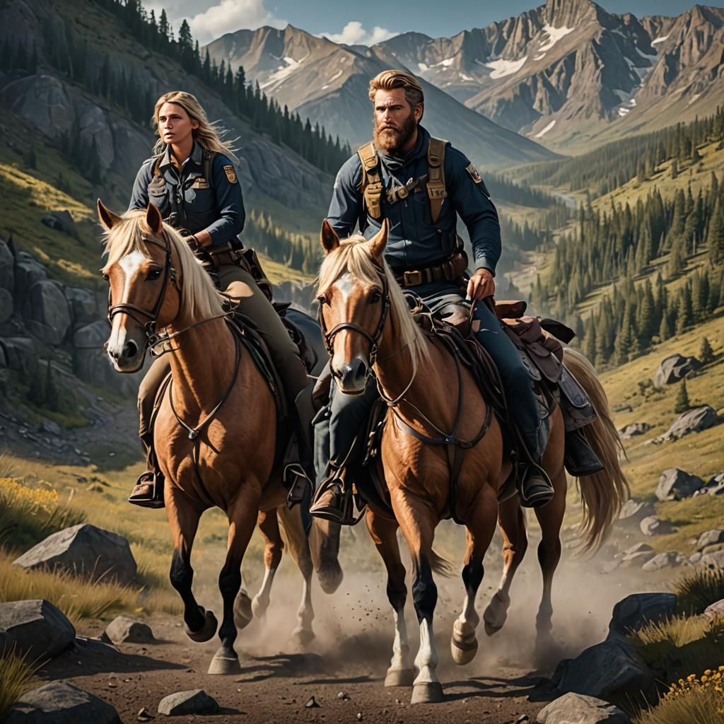 FBI Agents on Horseback in Idaho Mountains