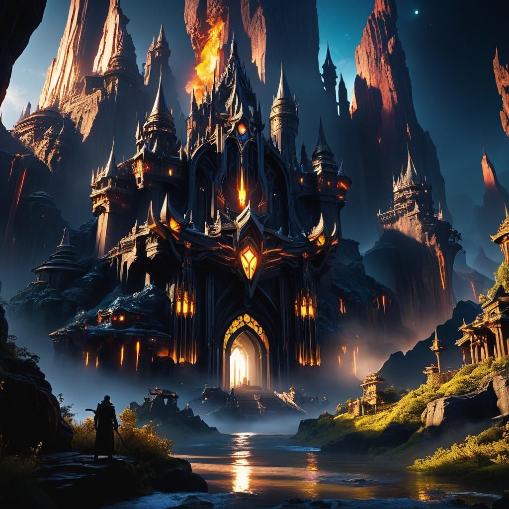 Awakened Figures Rising: A Detailed Matte Painting