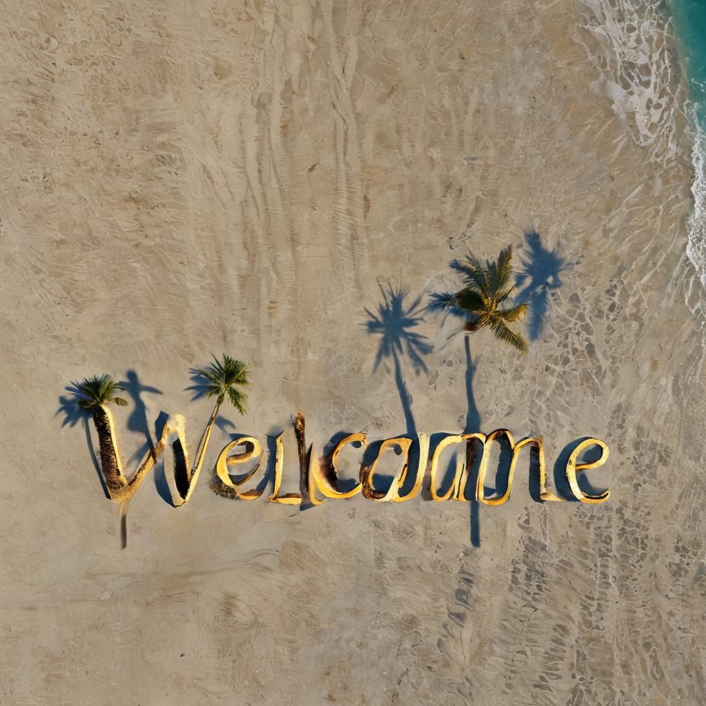 Florida Beach Scene in Digital Matte Painting Style