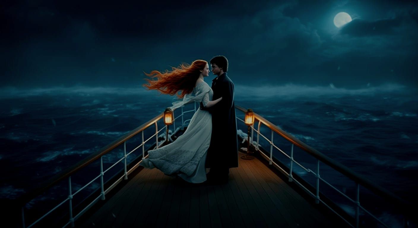 Harry Potter and Ginny Weasley in Titanic Scene