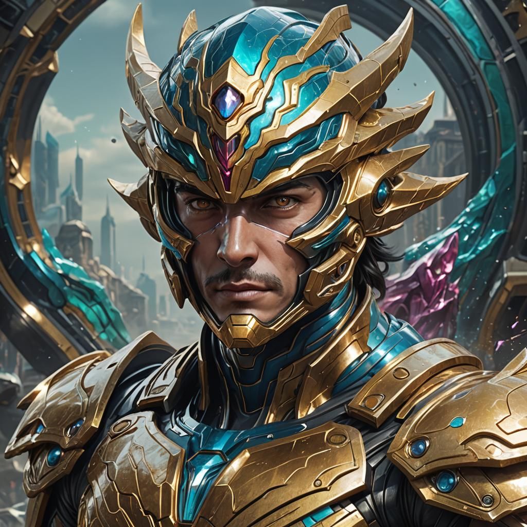 Leviathan Power Ranger Portrait in Hyperdetailed Style