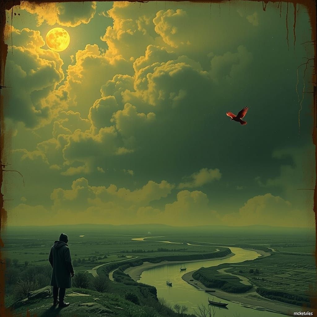 Etched Sketch of a Wretched Lecher in Red