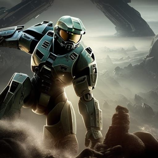 Epic Master Chief Digital Matte Painting