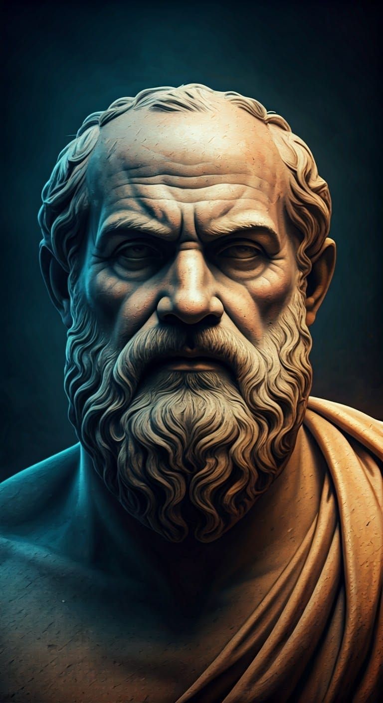 Ancient Philosopher in Dramatic Haze