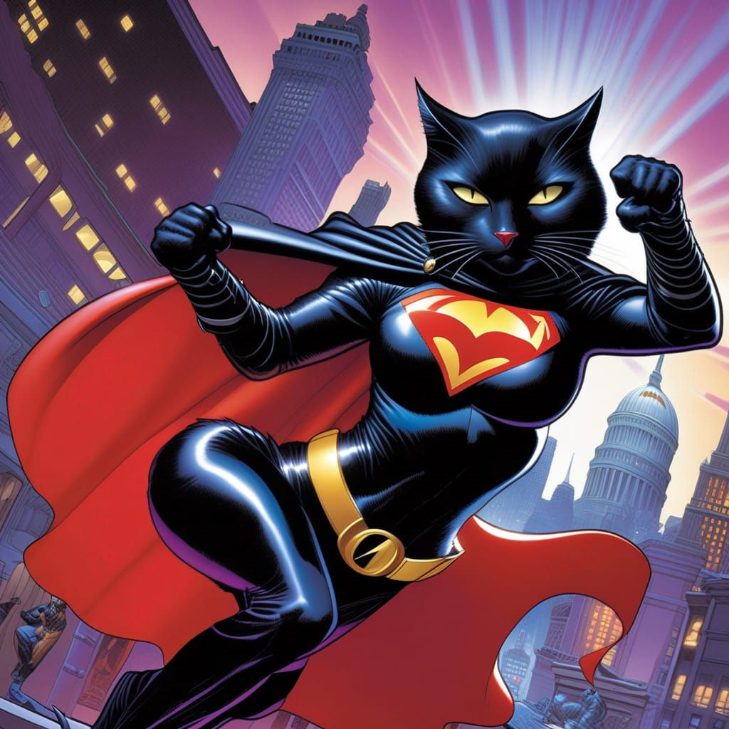 SuperCat: Feline Superhero Comic Art