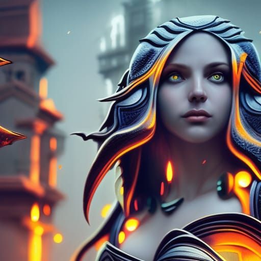 Vampire Girl with Rose in Dark Fantasy Art