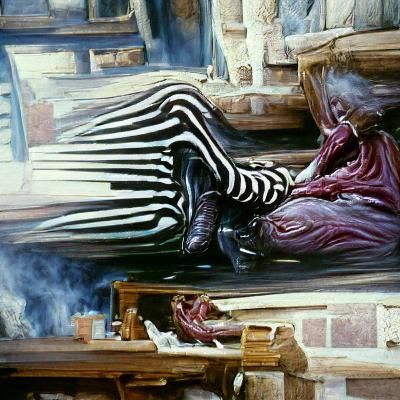 Beetlejuice Portrait in Oil Painting Style
