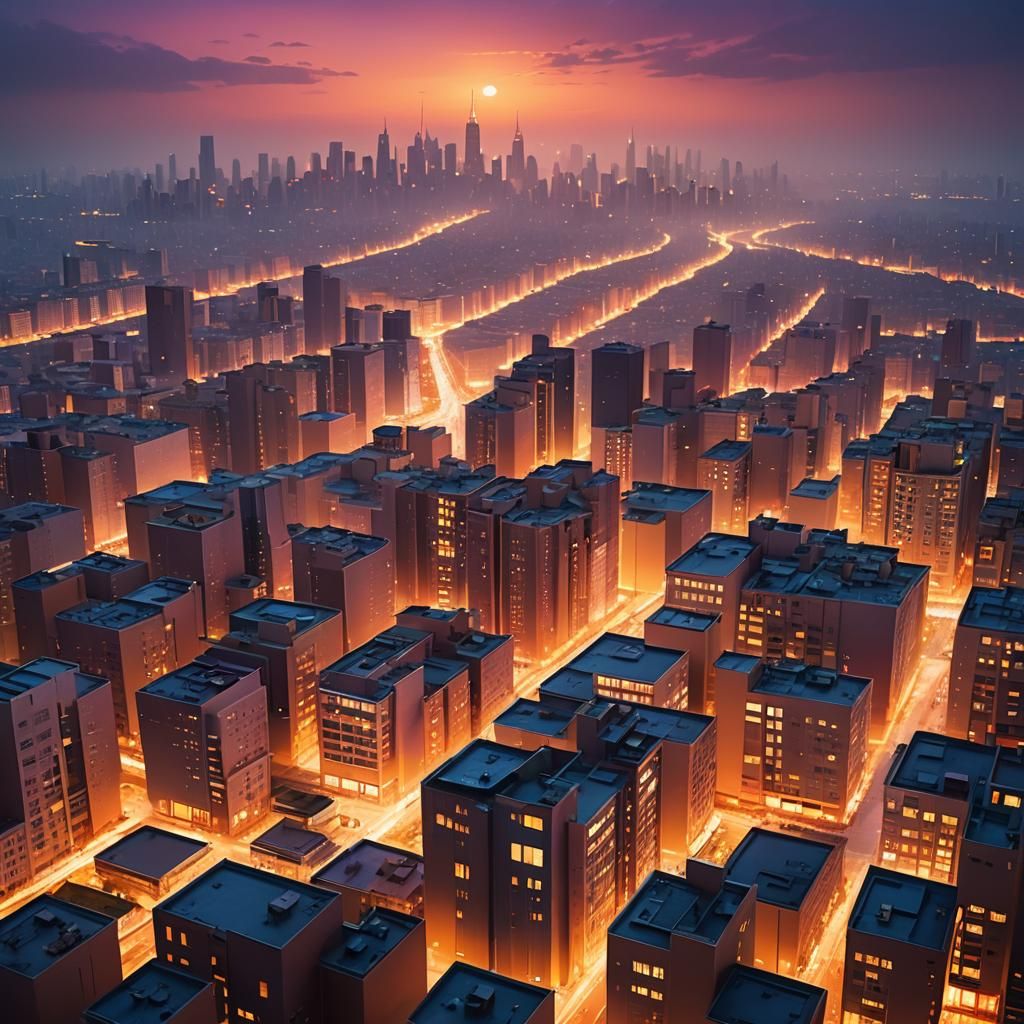 Futuristic City Protected by Cocoon of Light