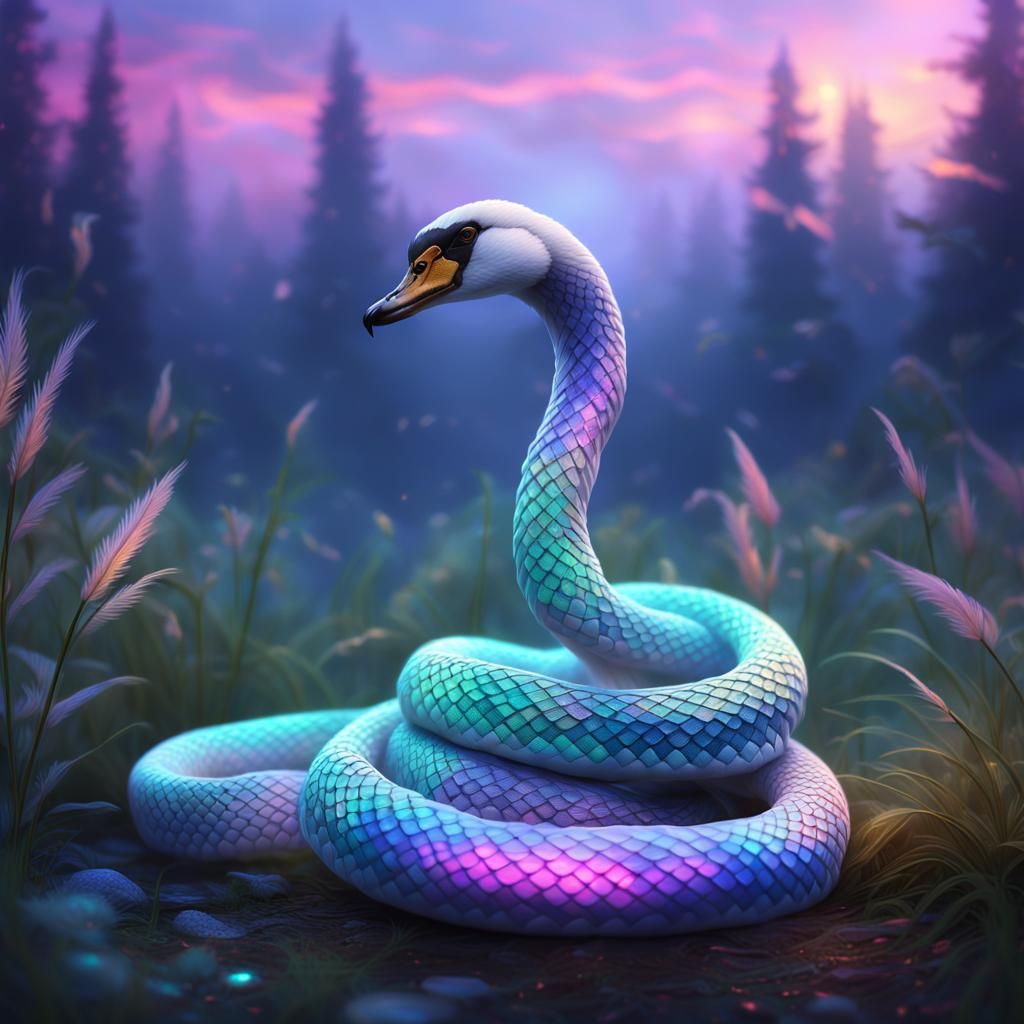 Swan Snake Hybrid in Renaissance Style