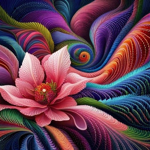 Embroidered Bouquet with Beads and Sequins