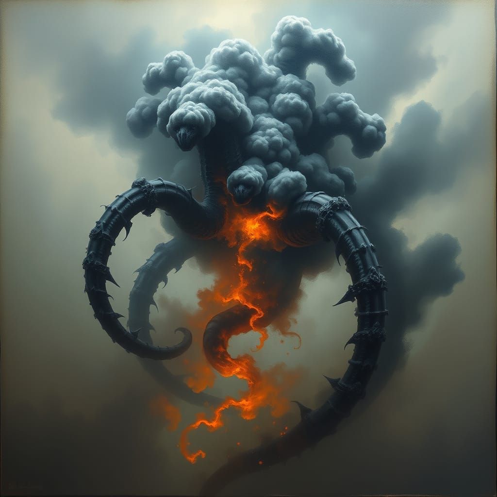 Colossal Smog Monster Rises from Polluted Haze in Cyberpunk ...