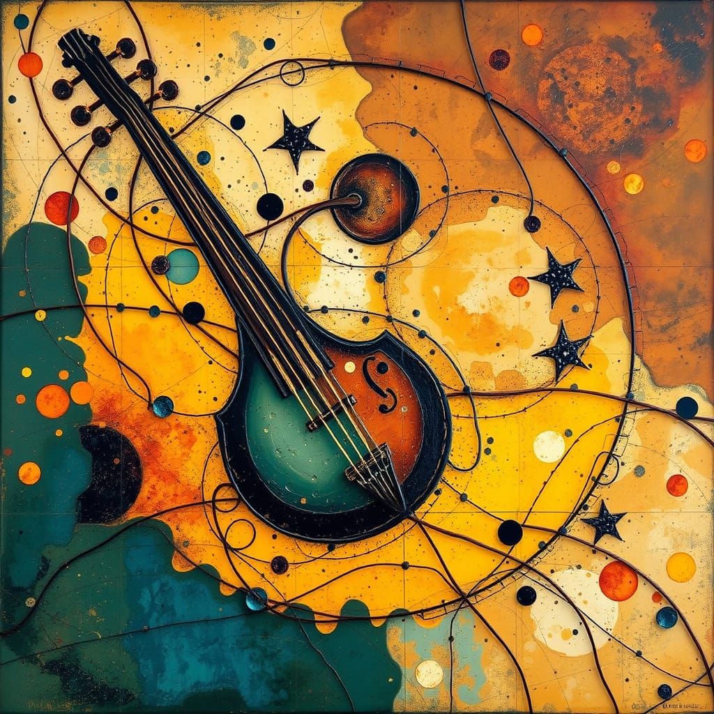 Vibrant Encaustic Wax Fusion in a Klimt-Inspired Aesthetic