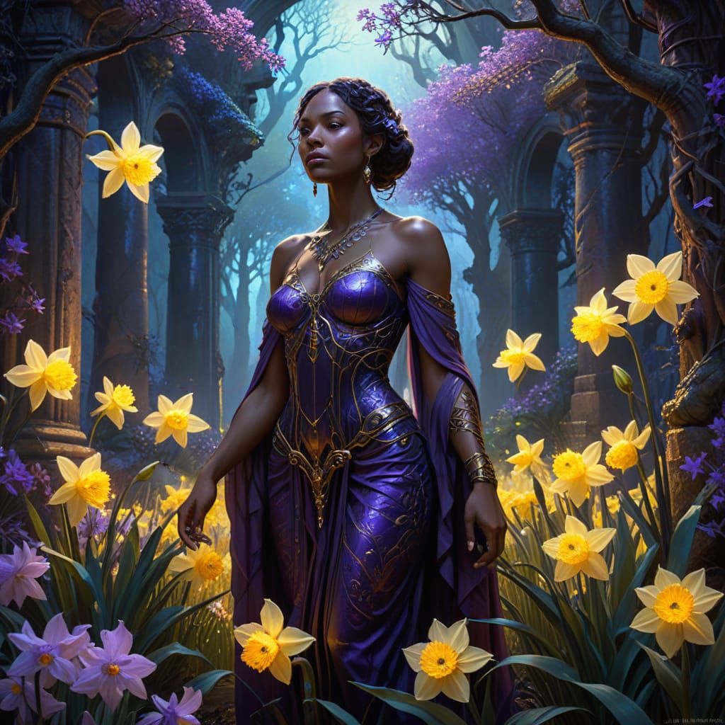 Mystical Daffodil Forest Concept Art