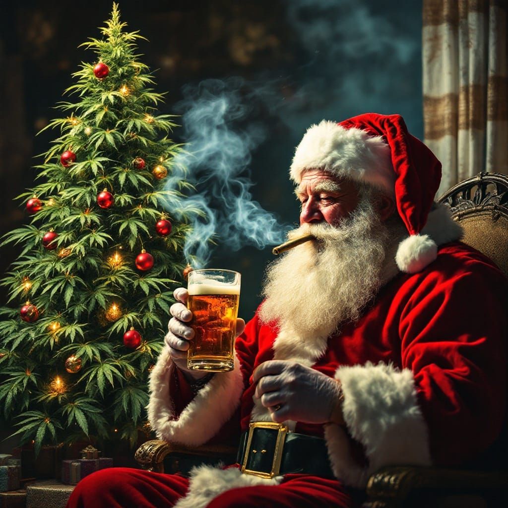 Santa Claus in a Mellow Holiday Mood