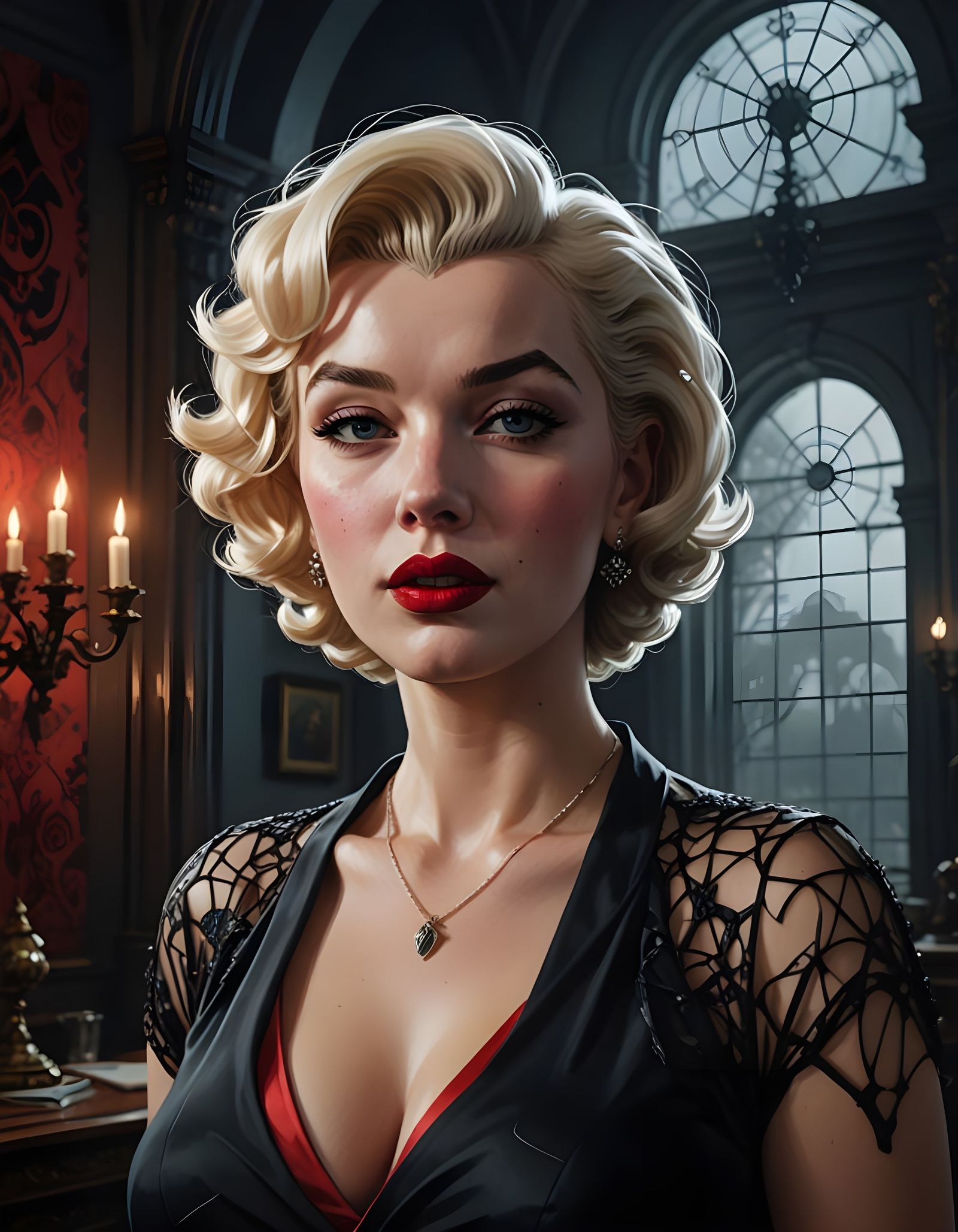 Hyperrealistic Gothic Marilyn Monroe