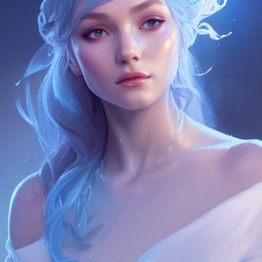 Ice Princess Portrait in Art Nouveau Style