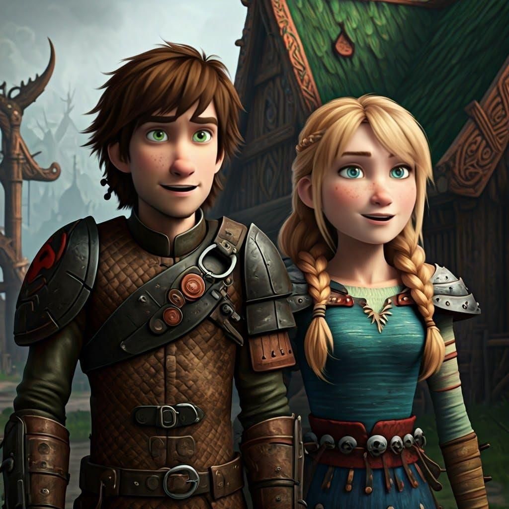 Young Hiccup and Astrid: How to Train Your Dragon