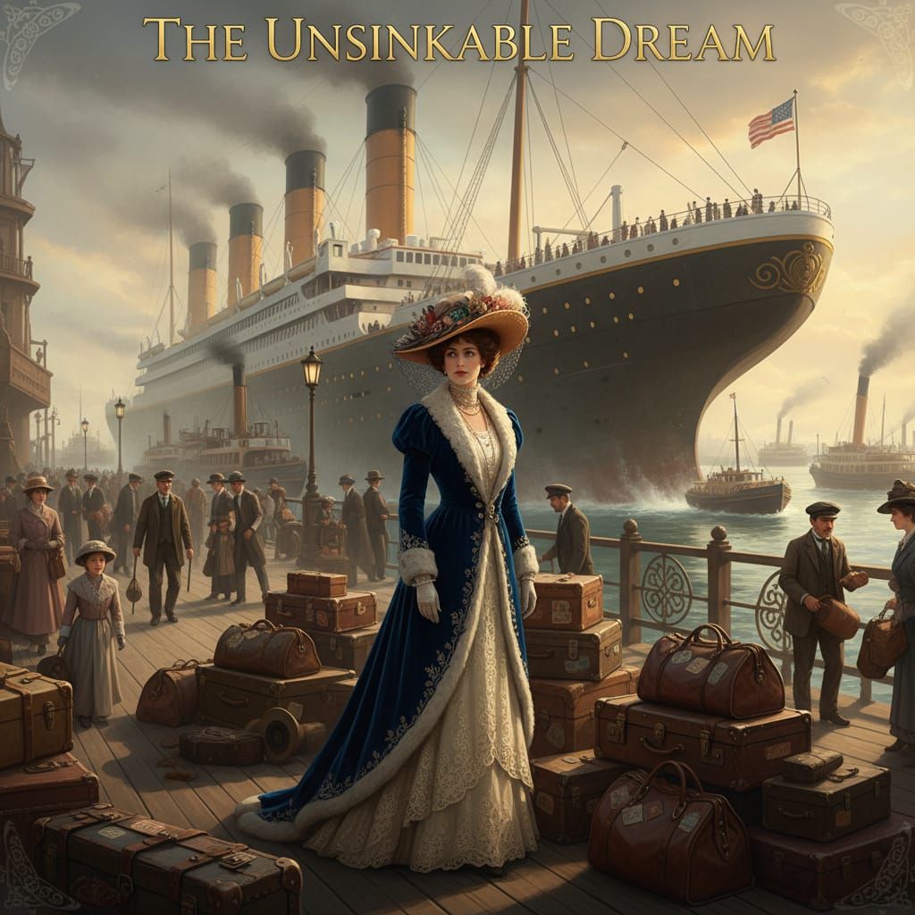 Elegant Noblewoman Boards Titanic in 1910s Style