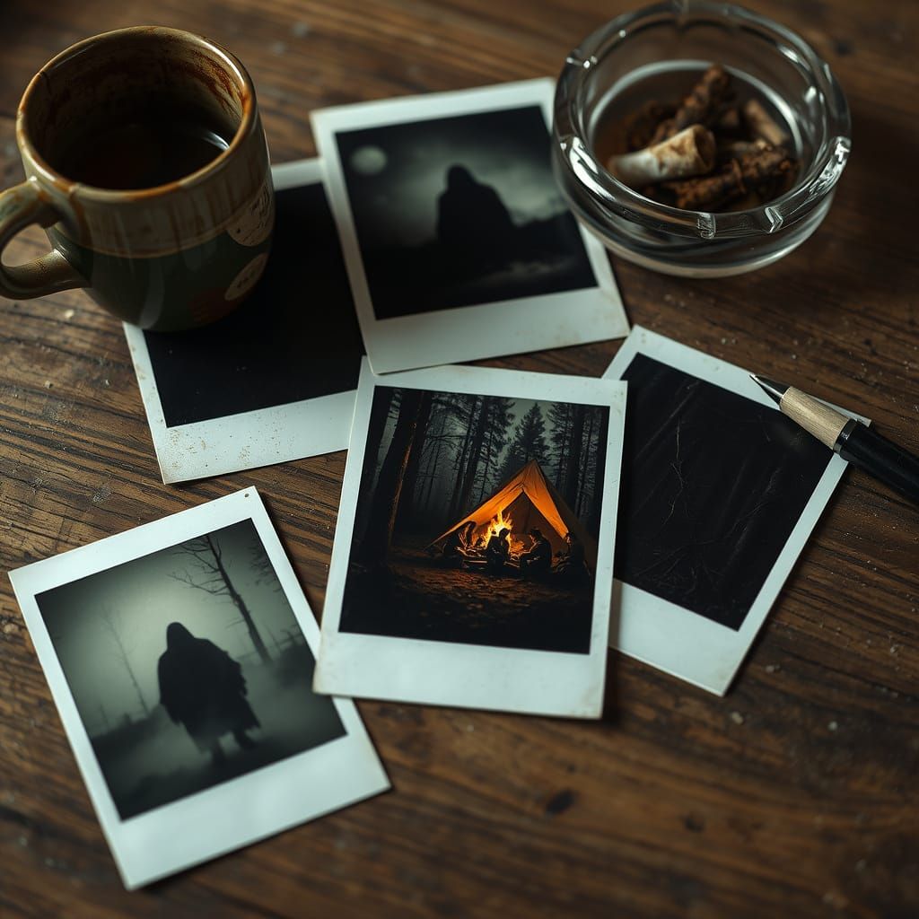 Creepy Polaroids of Ghostly Figure in Forest