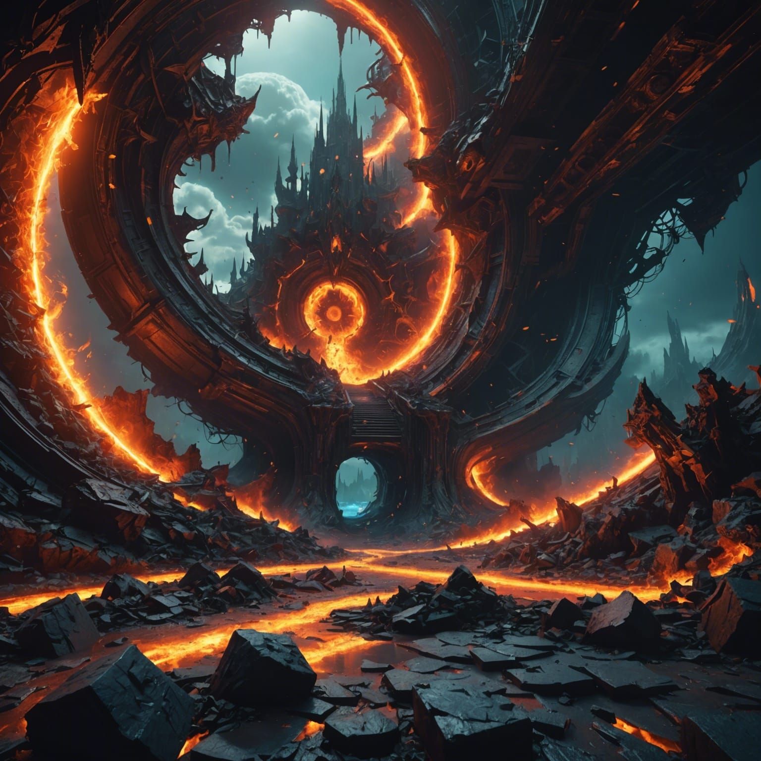 Heaven and Hell Meet: Geometric Art Rendering