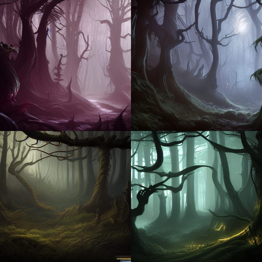 Whisper in Dark Forest: Detailed Matte Painting