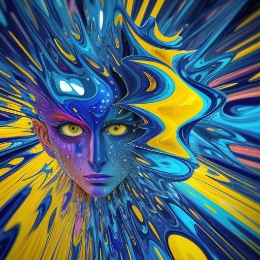 Surreal Portrait of Concussion With Vibrant, Fractured Visio...