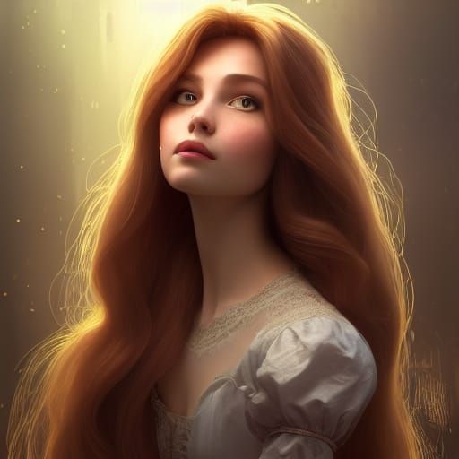 Rapunzel Portrait in Art Nouveau Style