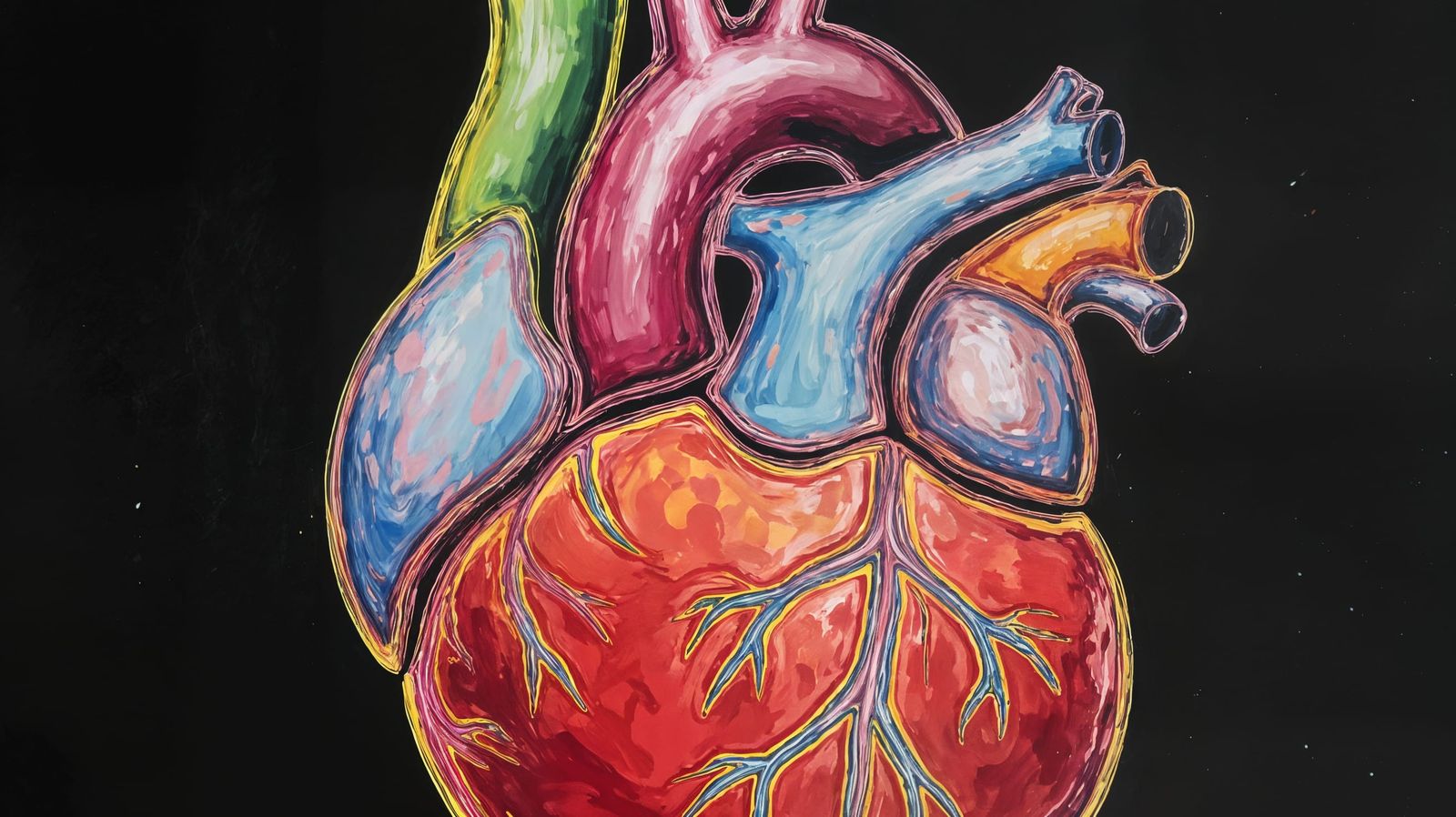 Vibrant Heart in Neo-Impressionist Oil Painting