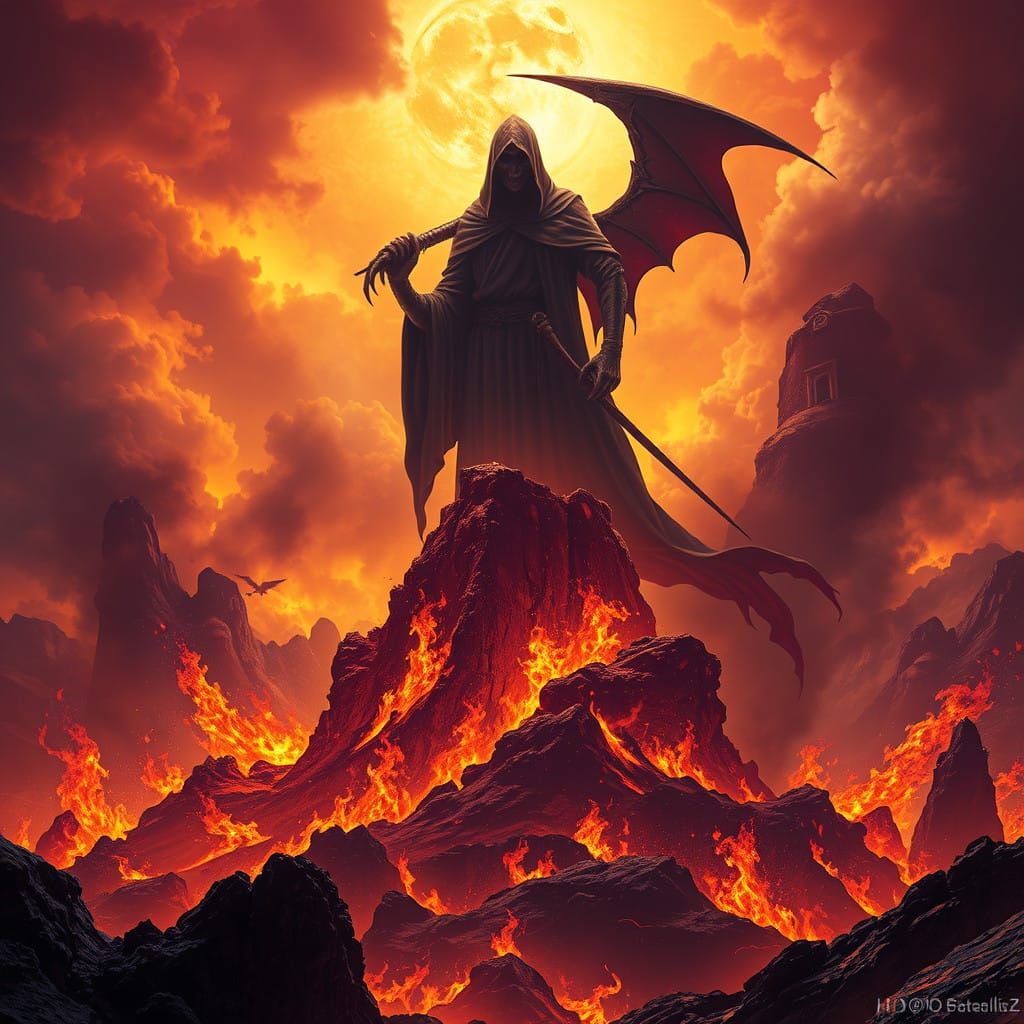 Grim Reaper Reigns Over a Blazing Apocalyptic Earth