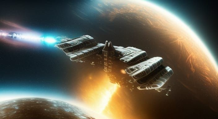 Spaceship's Epic Journey to a Distant Planet