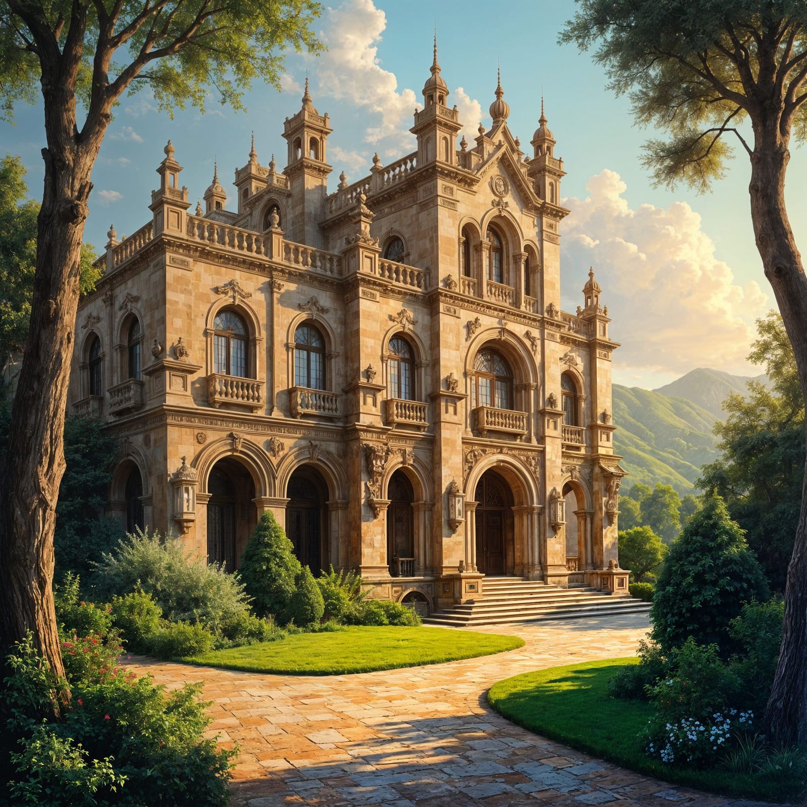 Spanish Mansion in Evening Light: Award-Winning Architecture