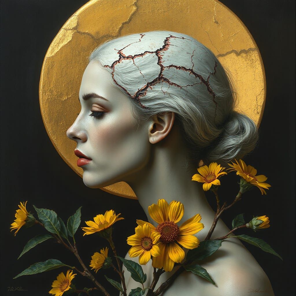 Ethereal Portrait in Impressionistic Style